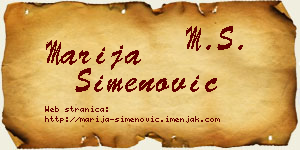 Marija Simenović vizit kartica